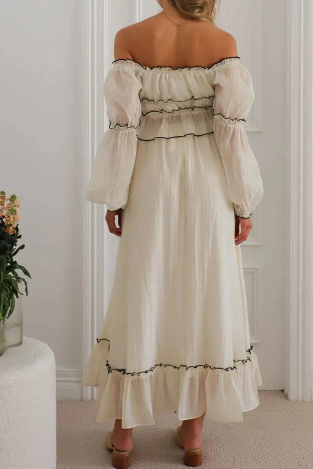 Off - Shoulder Top and Skirt Set - ShalayeFashion
