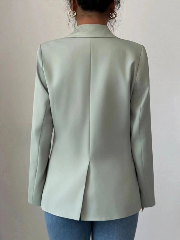 One Button Lapel Collar Blazer - ShalayeFashion