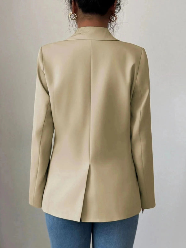 One Button Lapel Collar Blazer - ShalayeFashion