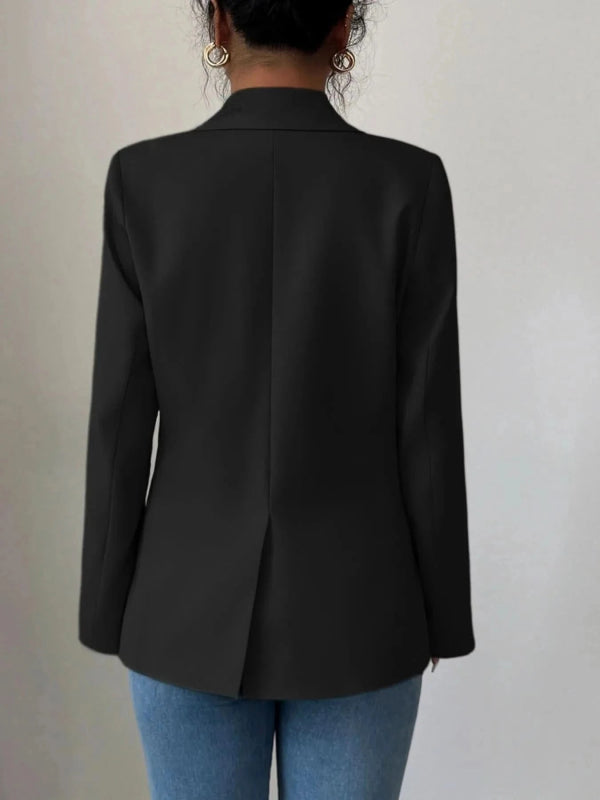 One Button Lapel Collar Blazer - ShalayeFashion