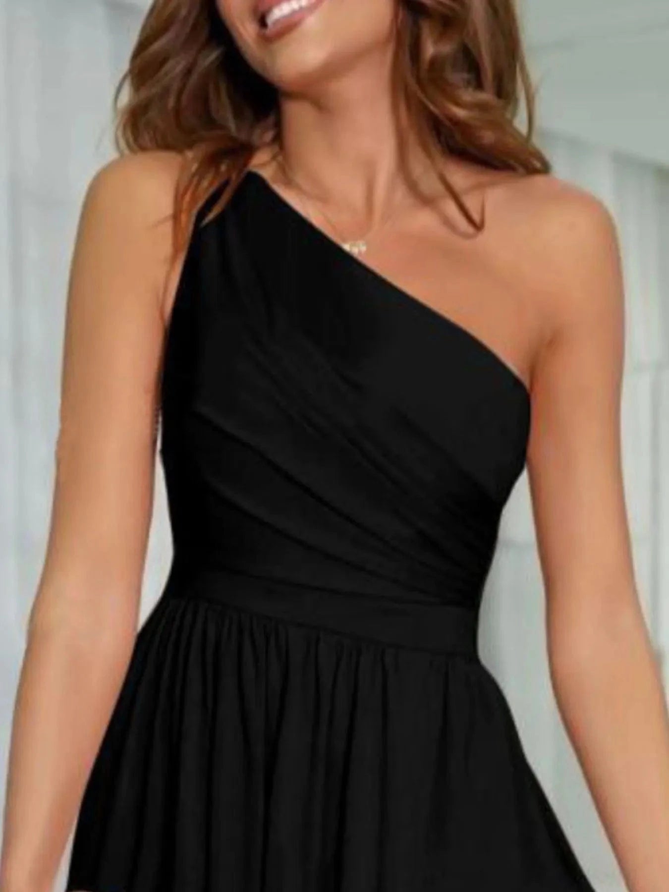 One - Shoulder High Slit Dress - ShalayeFashion