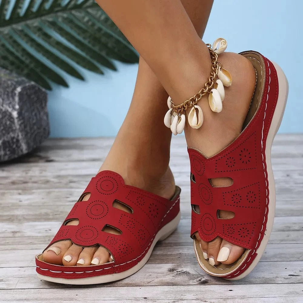 Open - Toe Cutout Sandals - ShalayeFashion