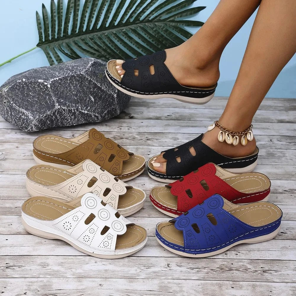 Open - Toe Cutout Sandals - ShalayeFashion
