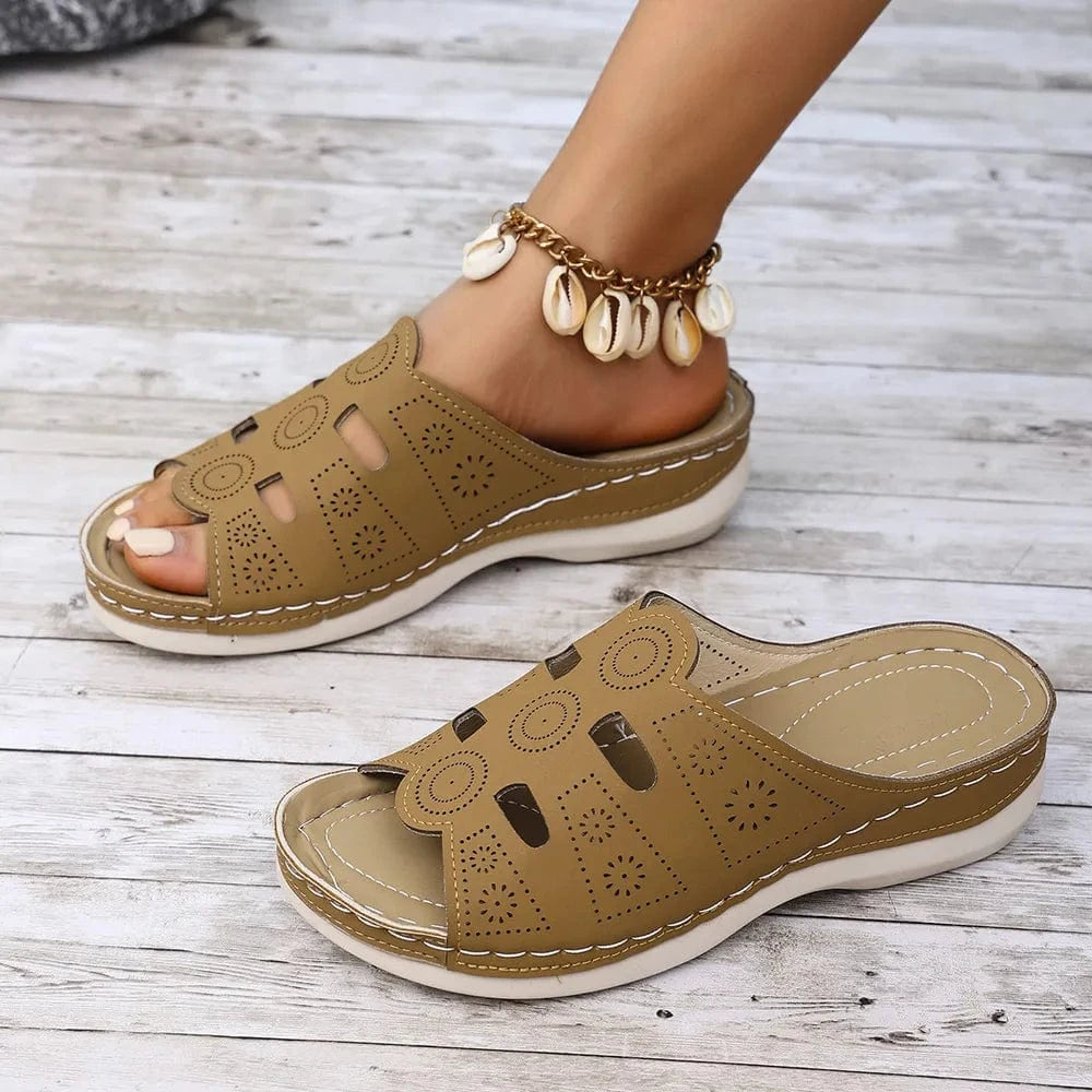 Open - Toe Cutout Sandals - ShalayeFashion