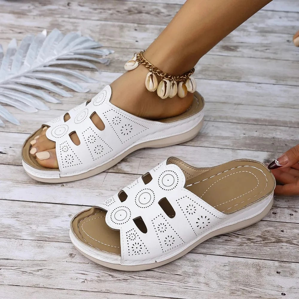 Open - Toe Cutout Sandals - ShalayeFashion