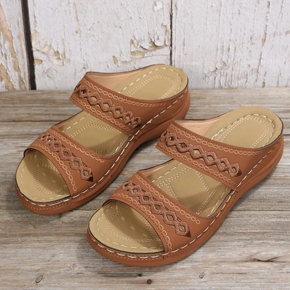 Open Toe Flats Sandals - ShalayeFashion