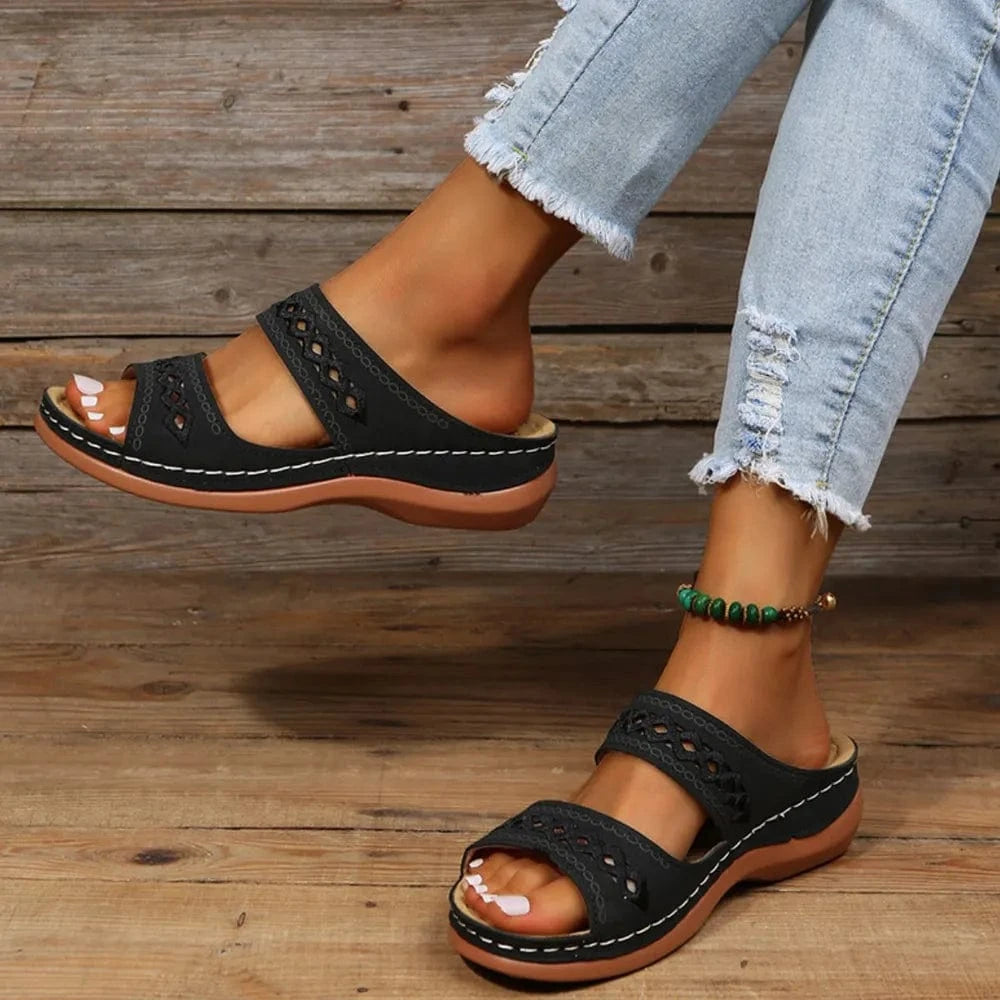 Open Toe Flats Sandals - ShalayeFashion