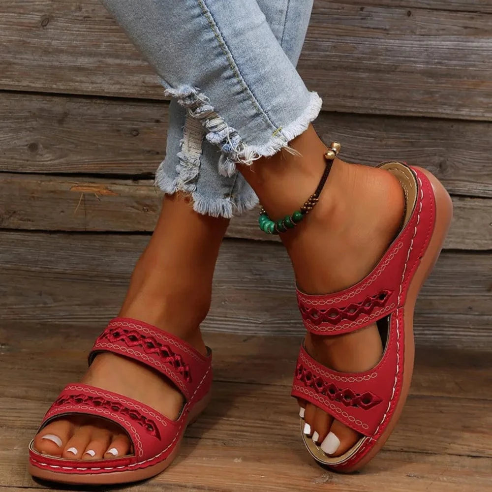 Open Toe Flats Sandals - ShalayeFashion