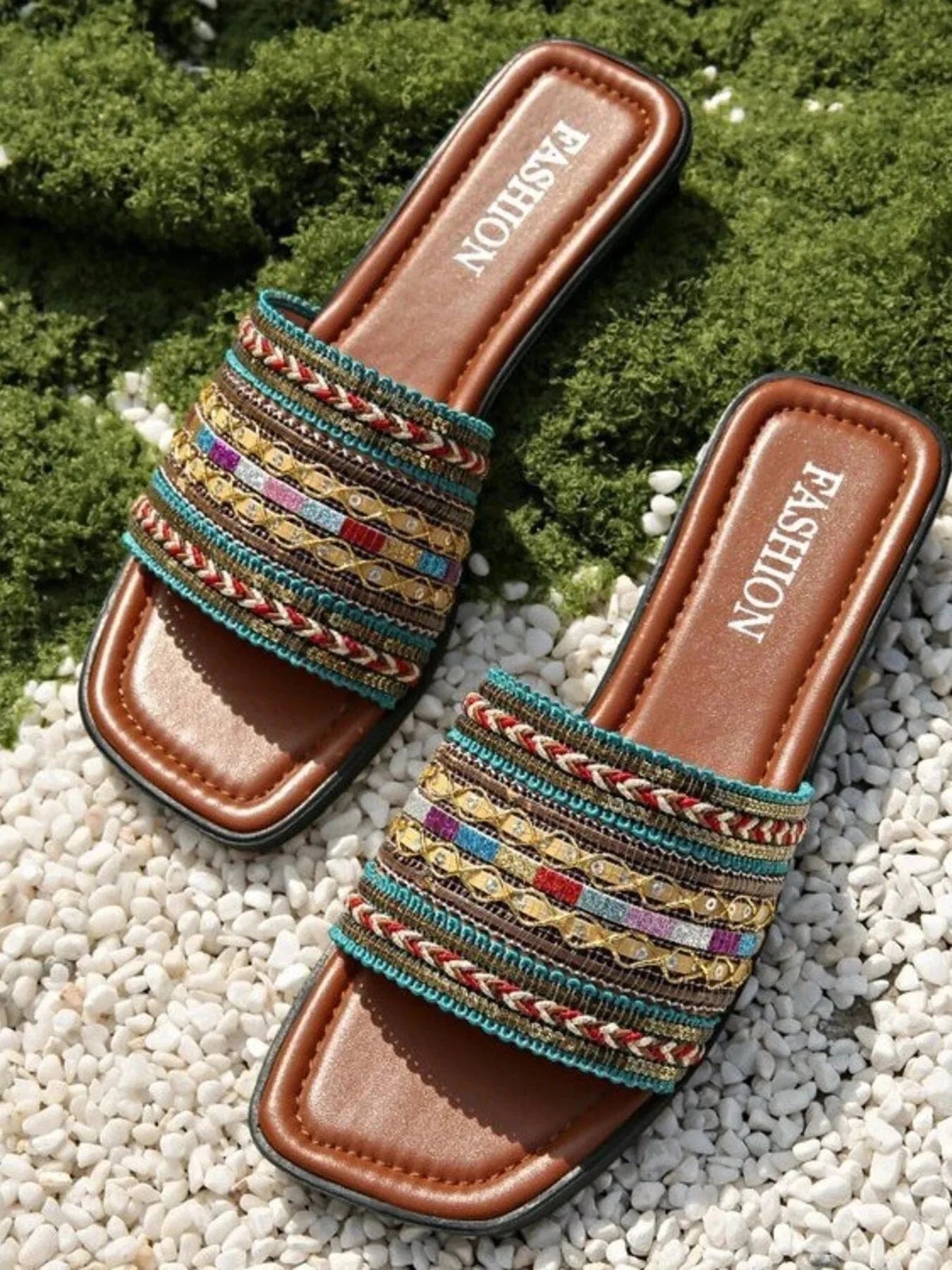 Open Toe Flats Sandals - ShalayeFashion