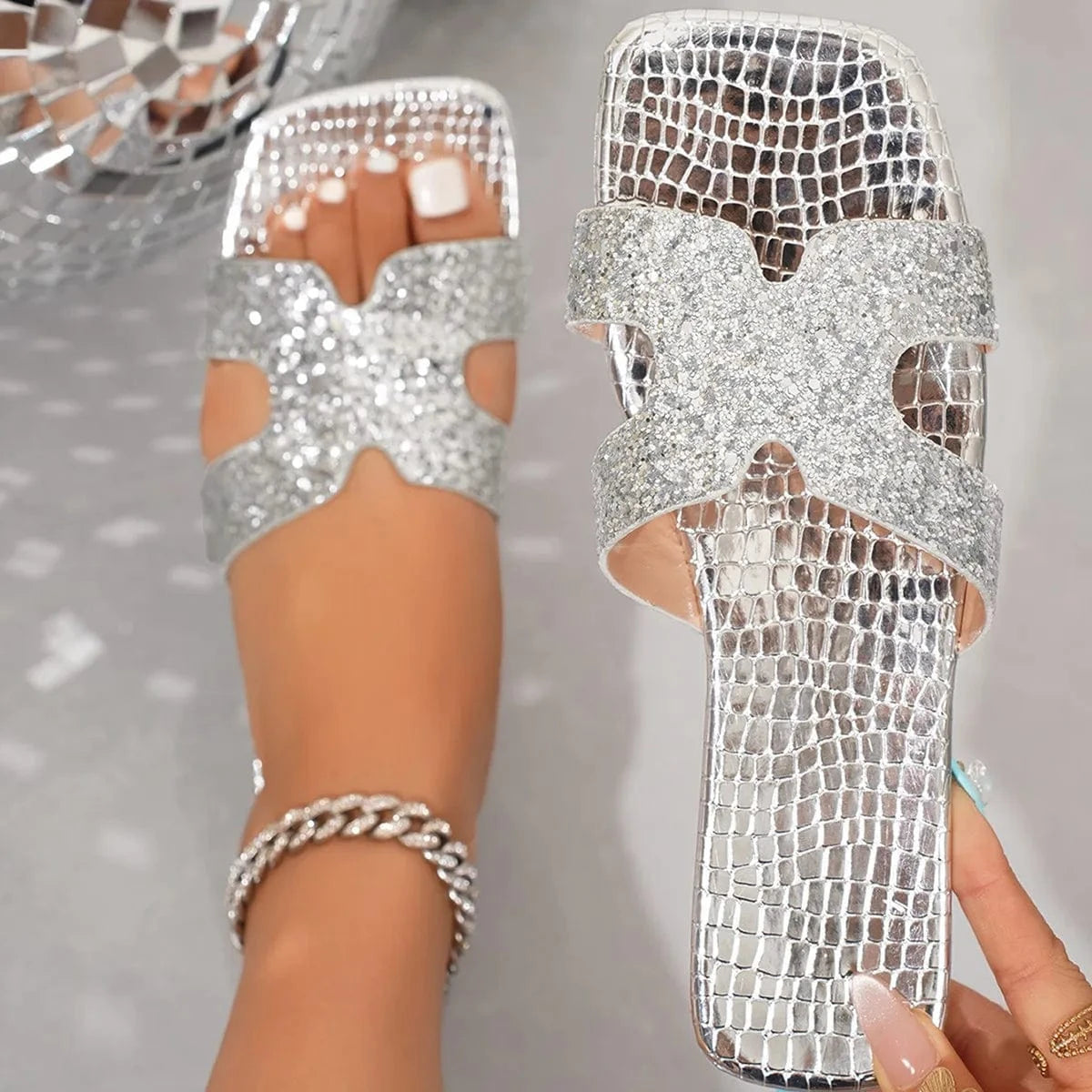 Open Toe Flats Sandals - ShalayeFashion