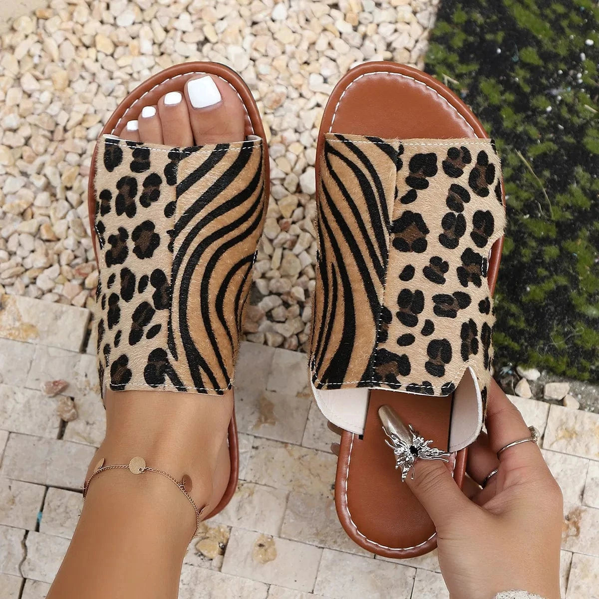 Open Toe Flats Sandals - ShalayeFashion