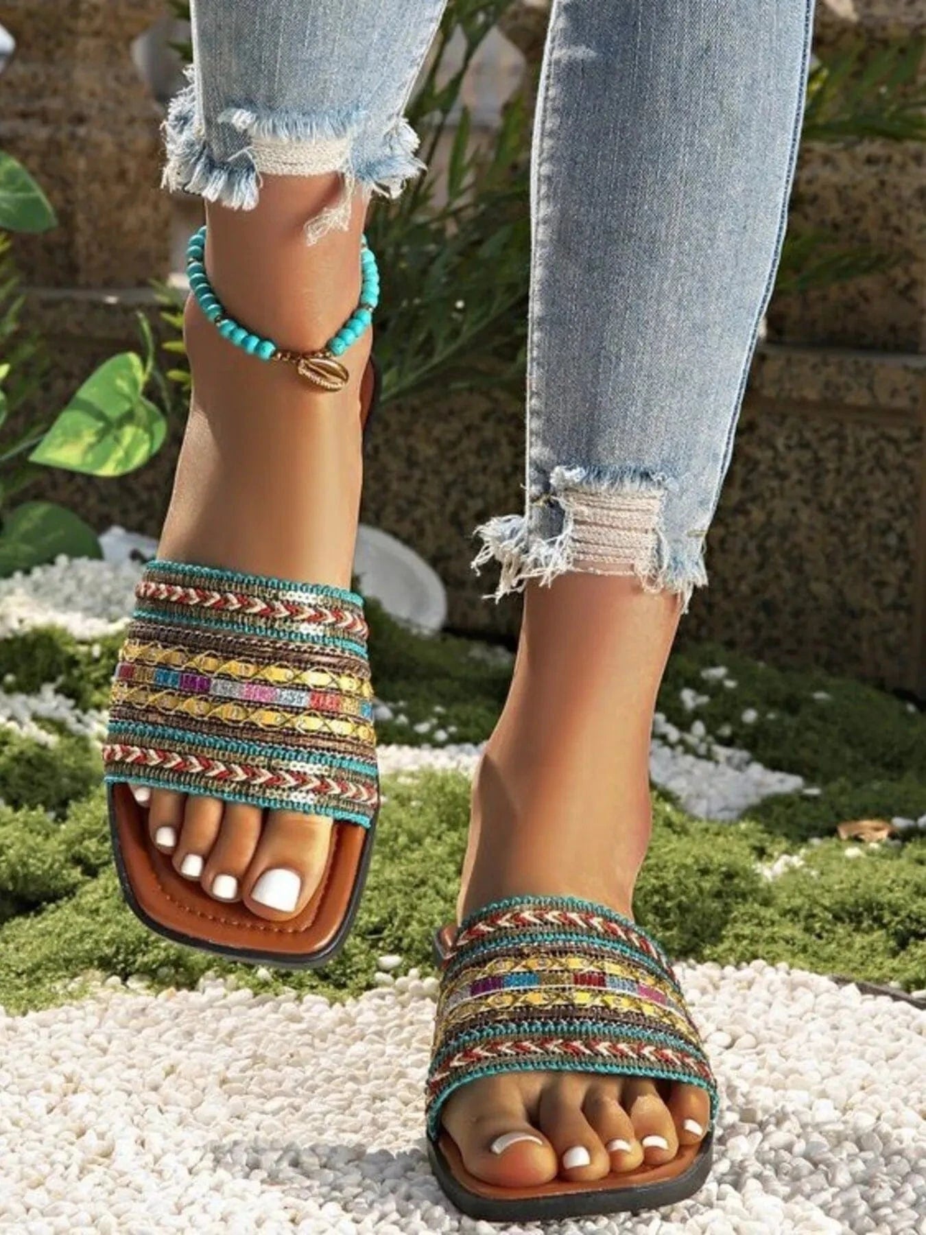 Open Toe Flats Sandals - ShalayeFashion