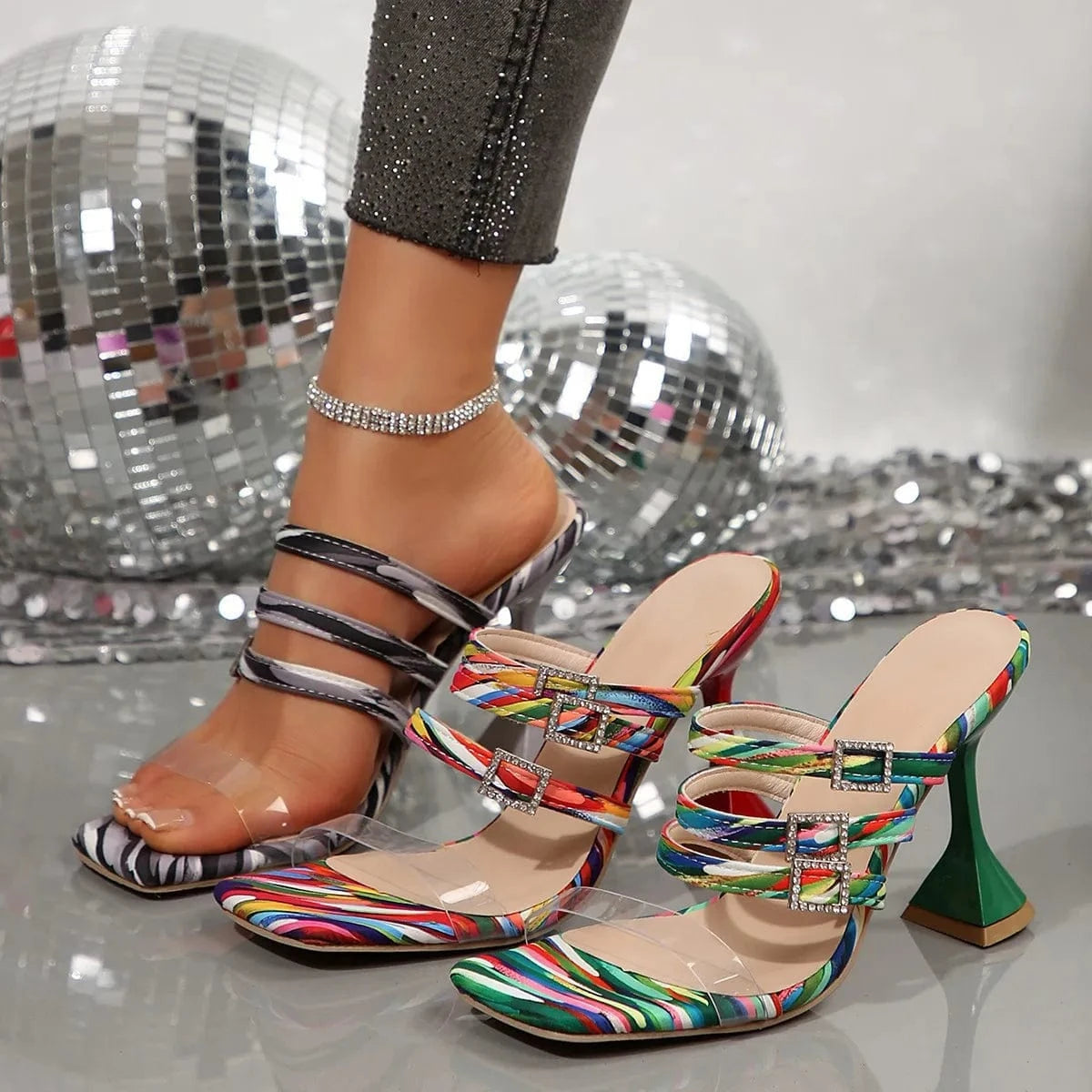 Open Toe High Heel Sandals - ShalayeFashion