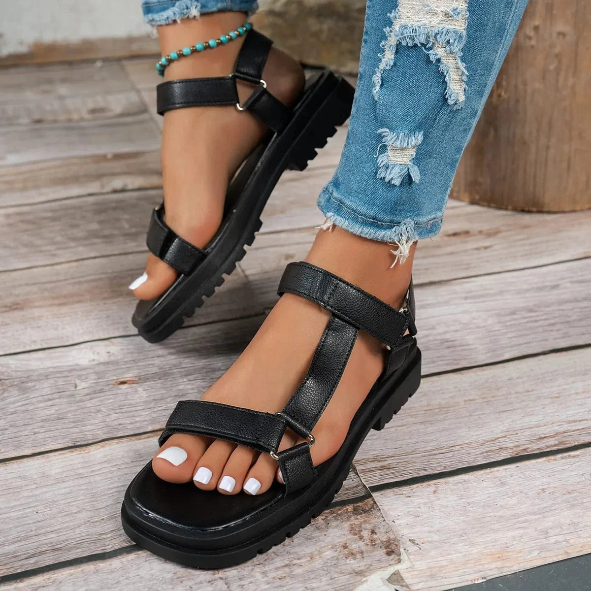 Open Toe Platform Sandals - ShalayeFashion