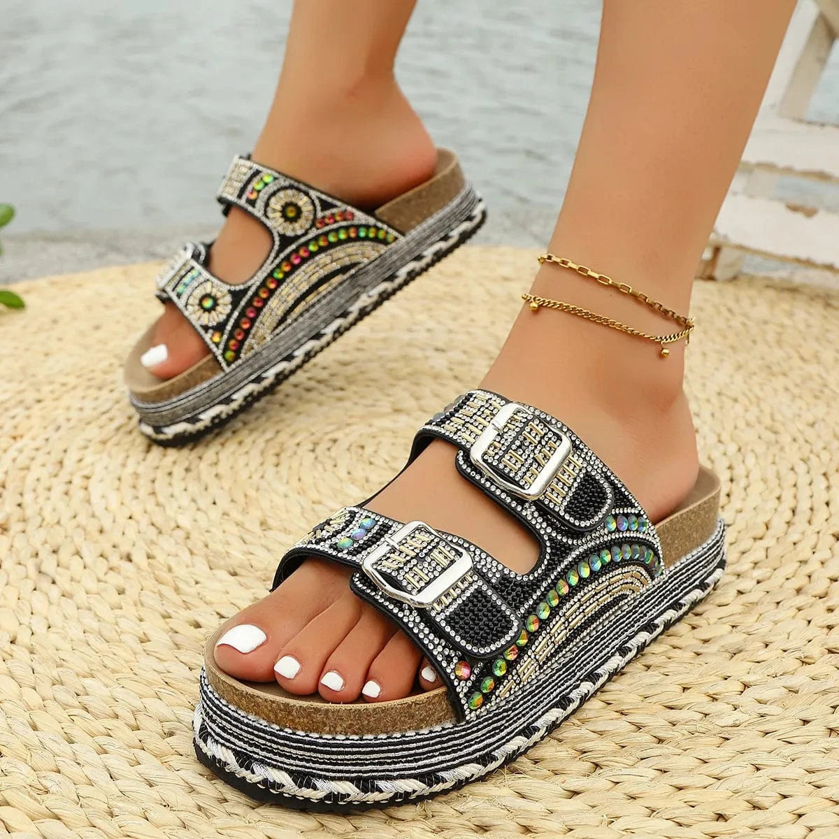 Open Toe Platform Sandals - ShalayeFashion