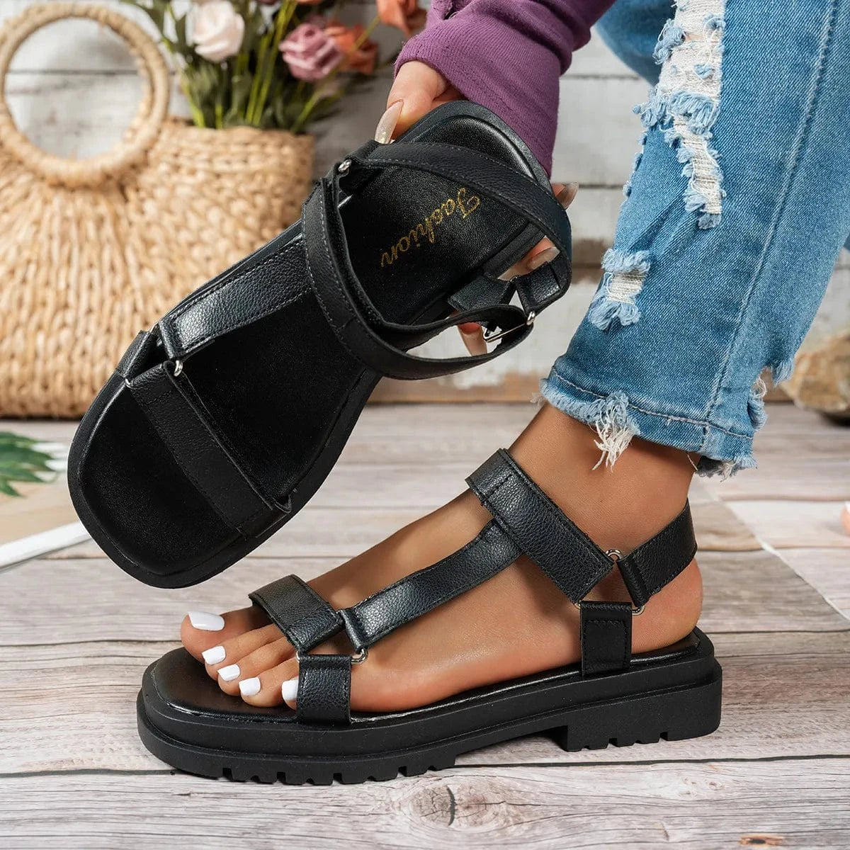 Open Toe Platform Sandals - ShalayeFashion