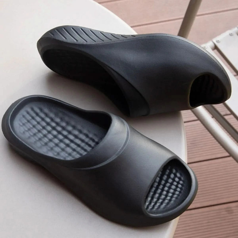 Open Toe Platform Slippers - ShalayeFashion