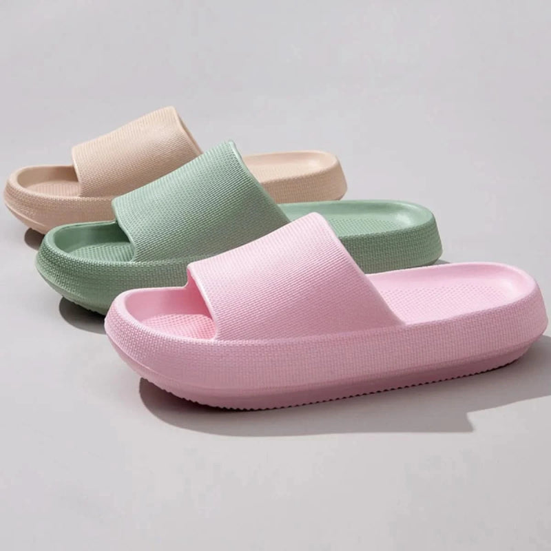 Open Toe Platform Slippers - ShalayeFashion