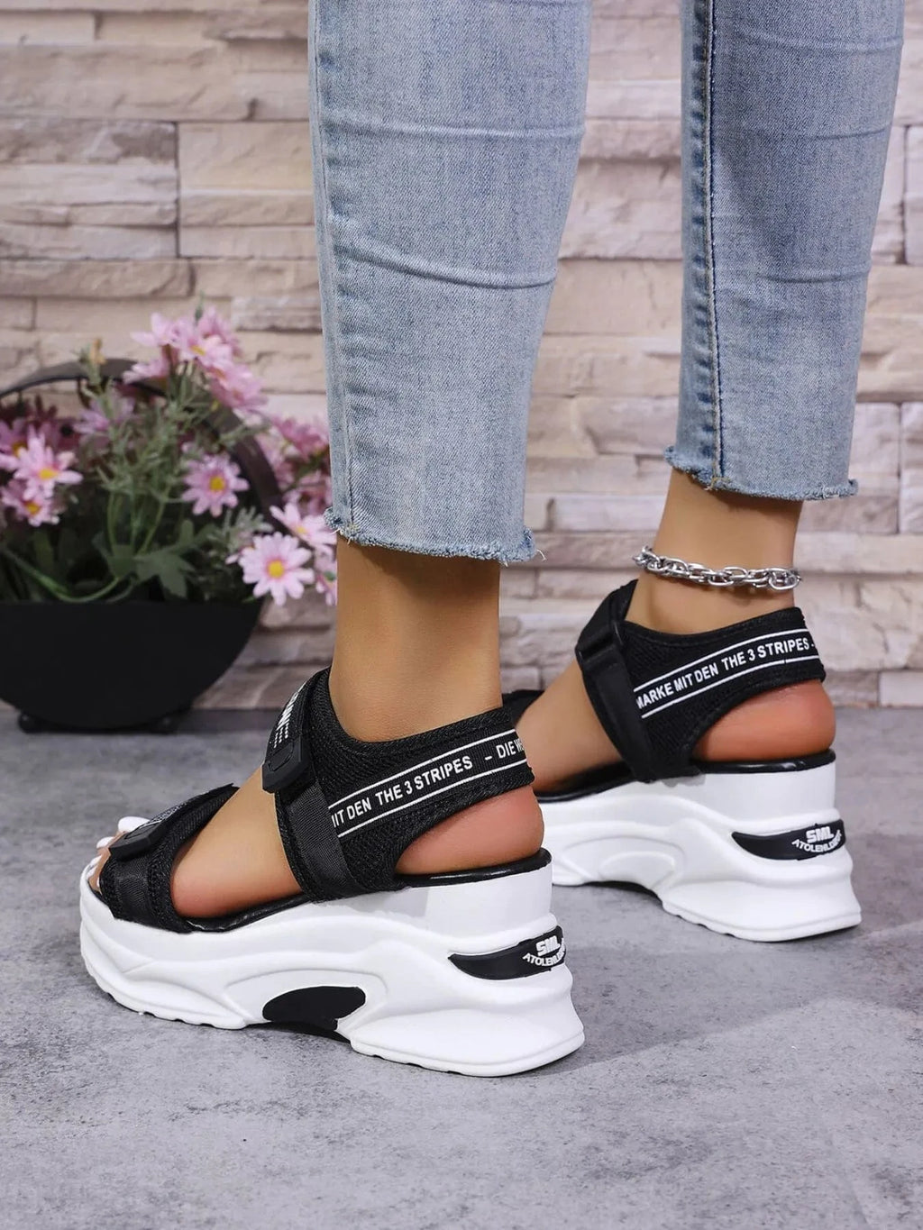 Open Toe Wedge Sandals - ShalayeFashion