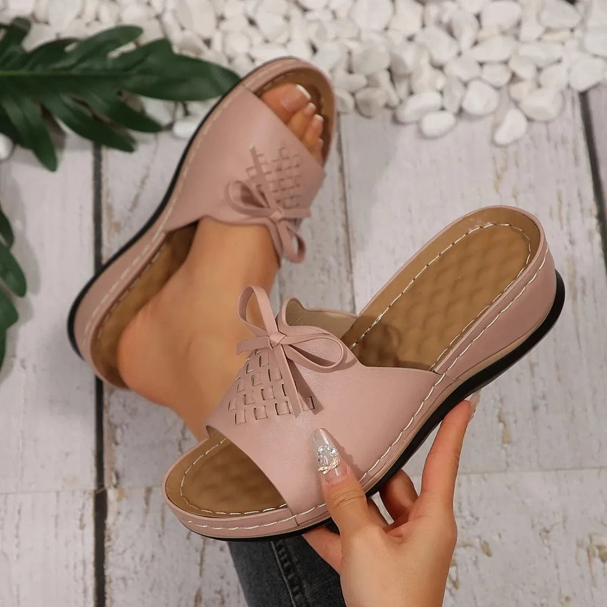 Open Toe Wedge Sandals - ShalayeFashion