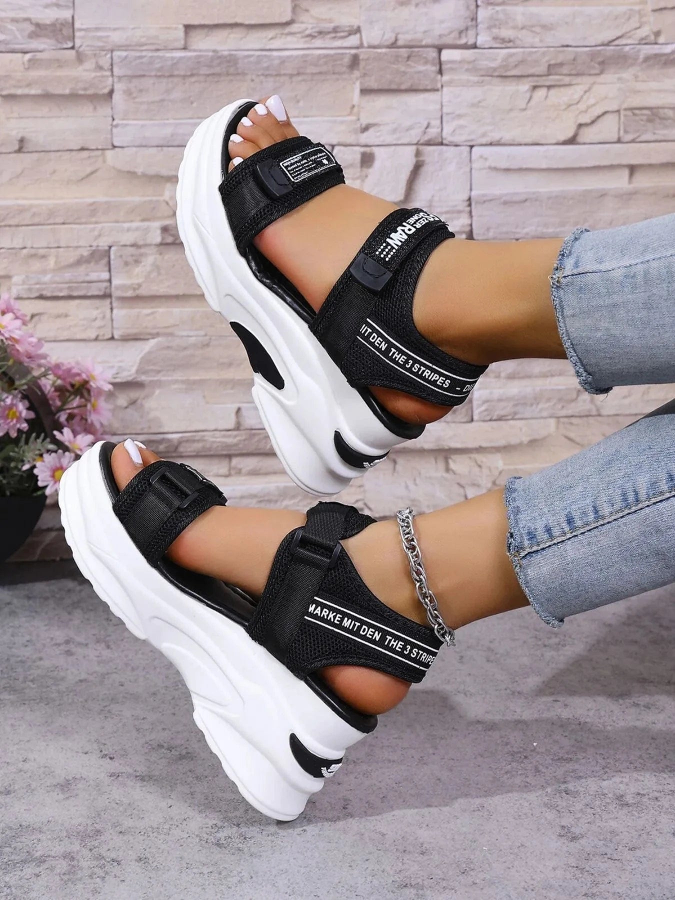 Open Toe Wedge Sandals - ShalayeFashion