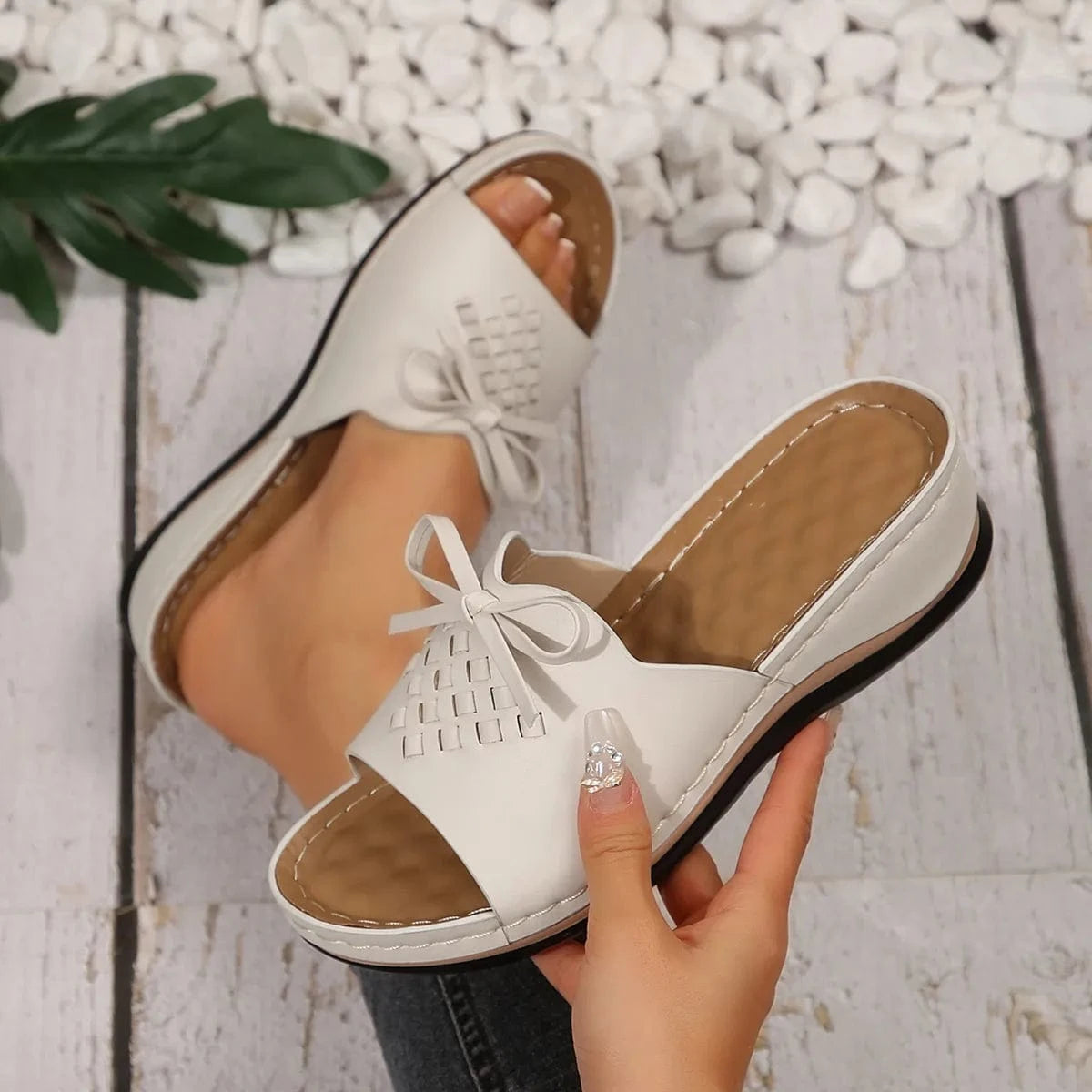 Open Toe Wedge Sandals - ShalayeFashion