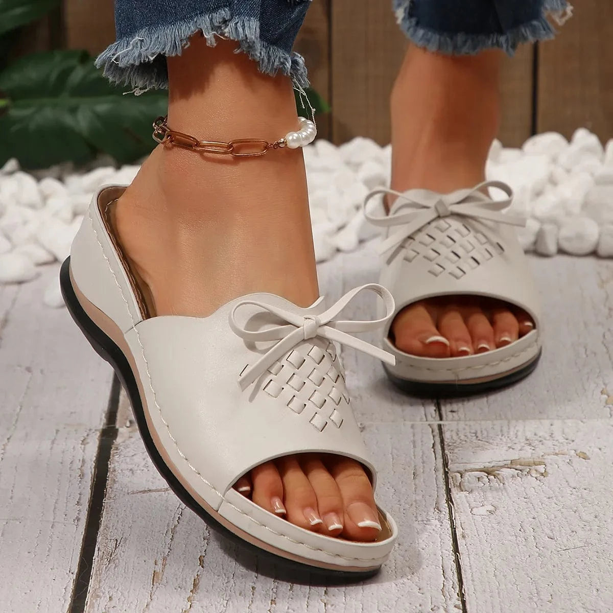 Open Toe Wedge Sandals - ShalayeFashion