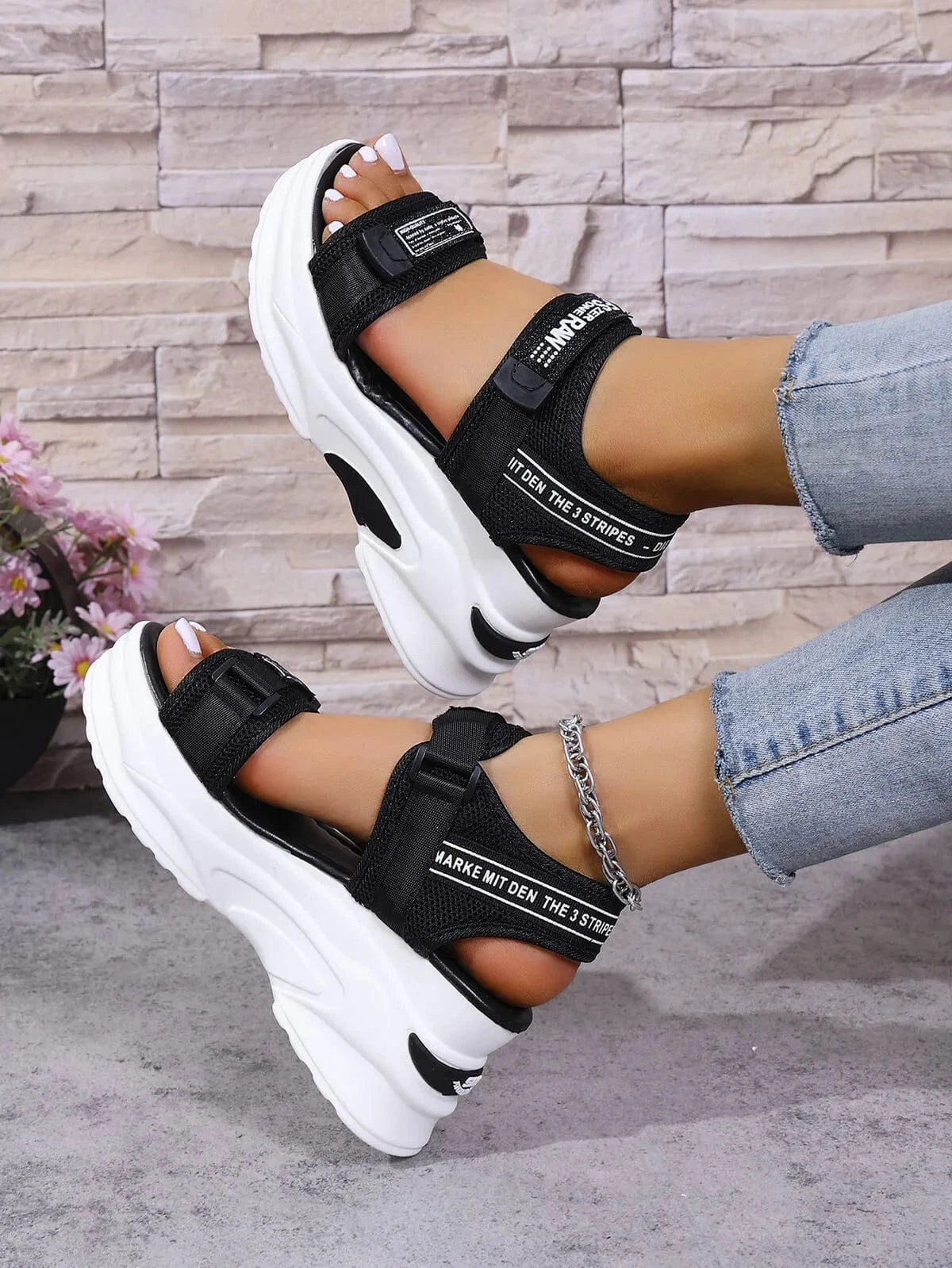 Open Toe Wedge Sandals - ShalayeFashion