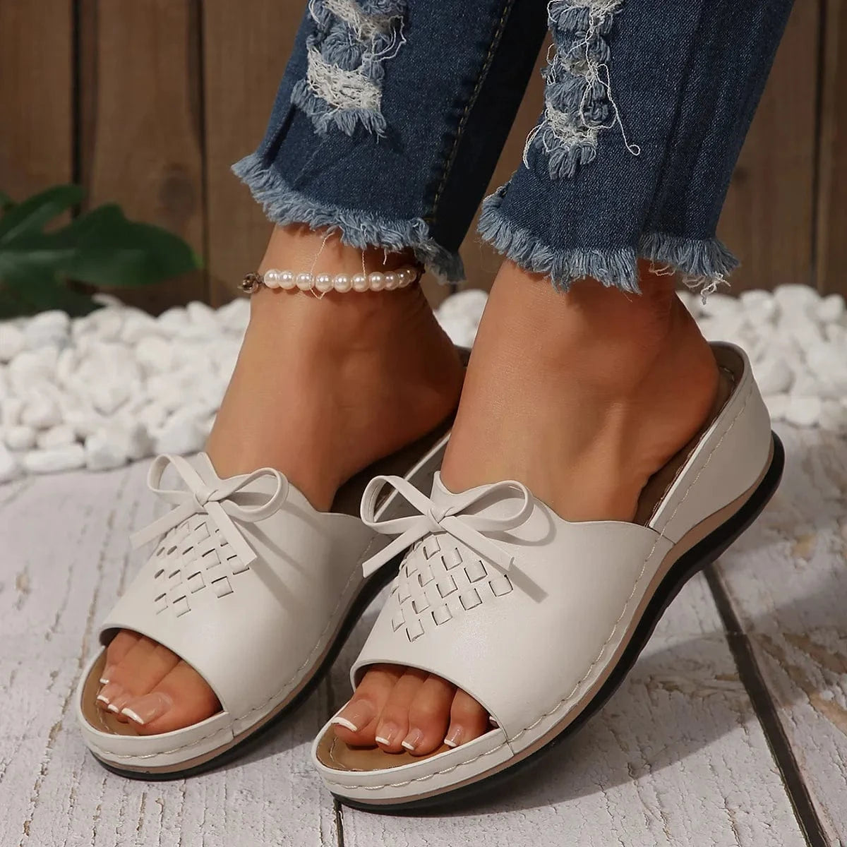 Open Toe Wedge Sandals - ShalayeFashion