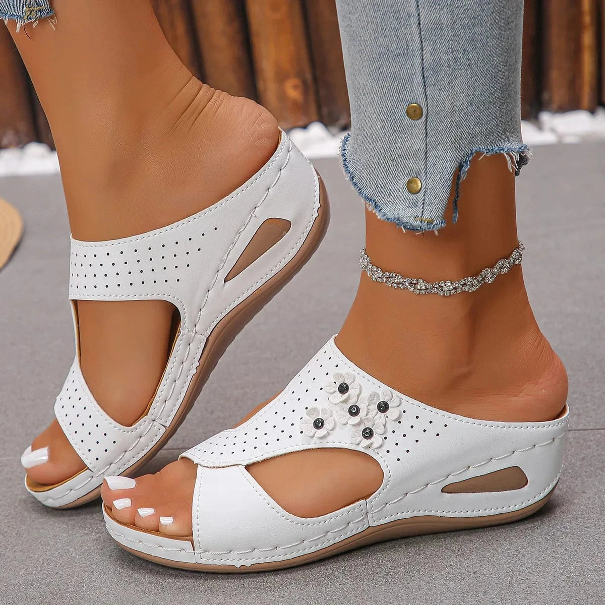 Open Toe Wedge Sandals - ShalayeFashion