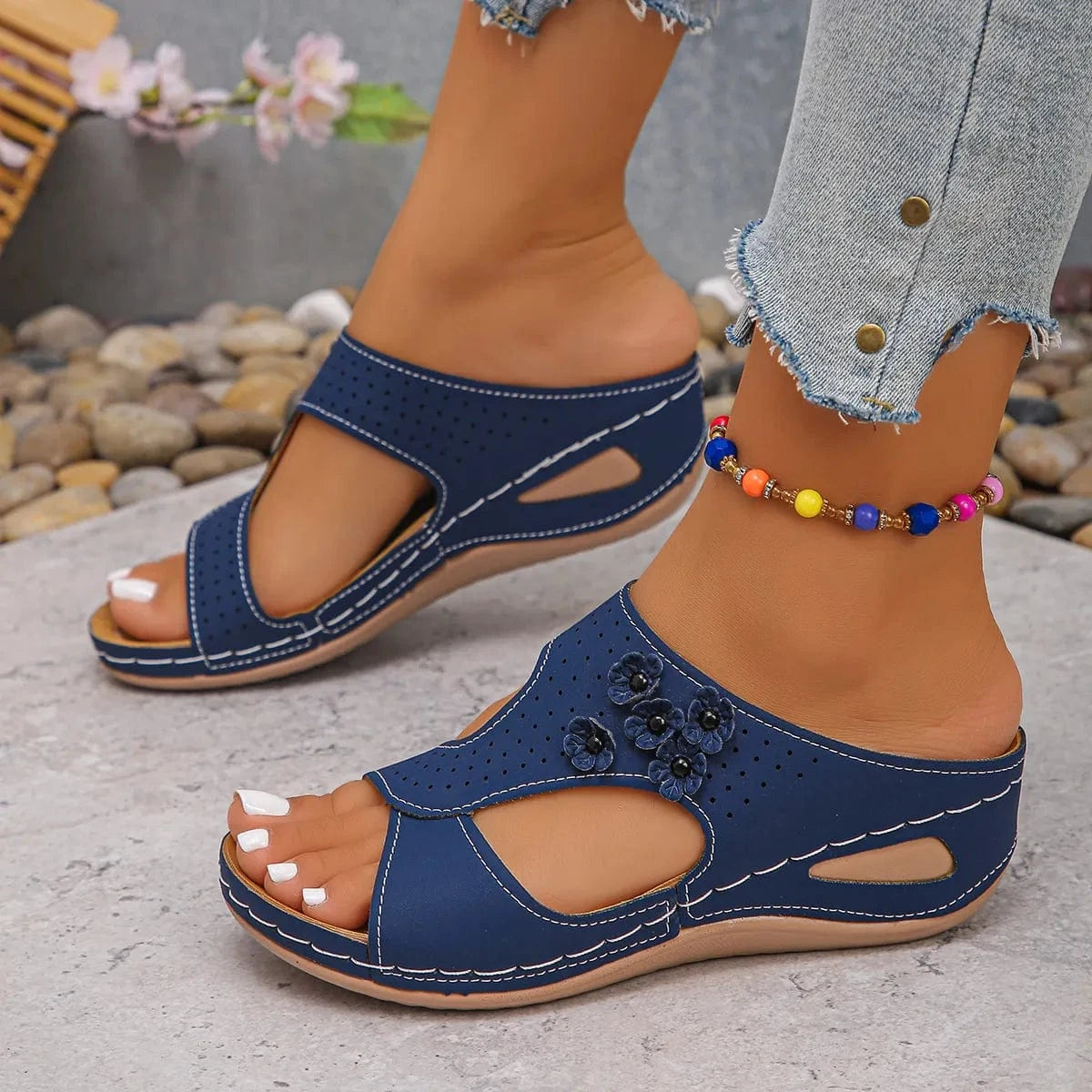 Open Toe Wedge Sandals - ShalayeFashion