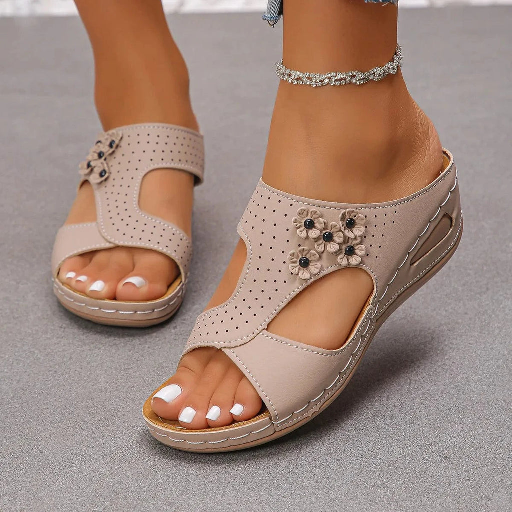 Open Toe Wedge Sandals - ShalayeFashion