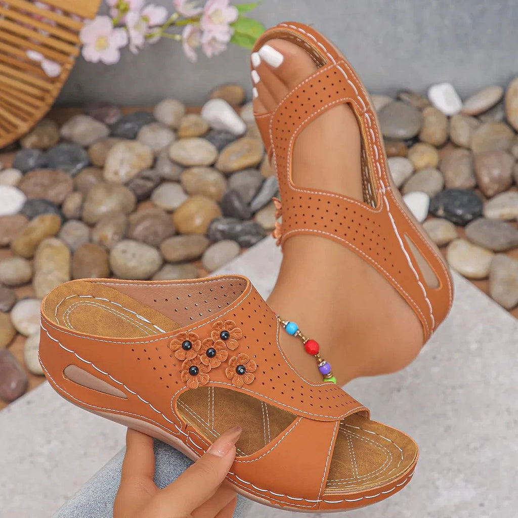 Open Toe Wedge Sandals - ShalayeFashion