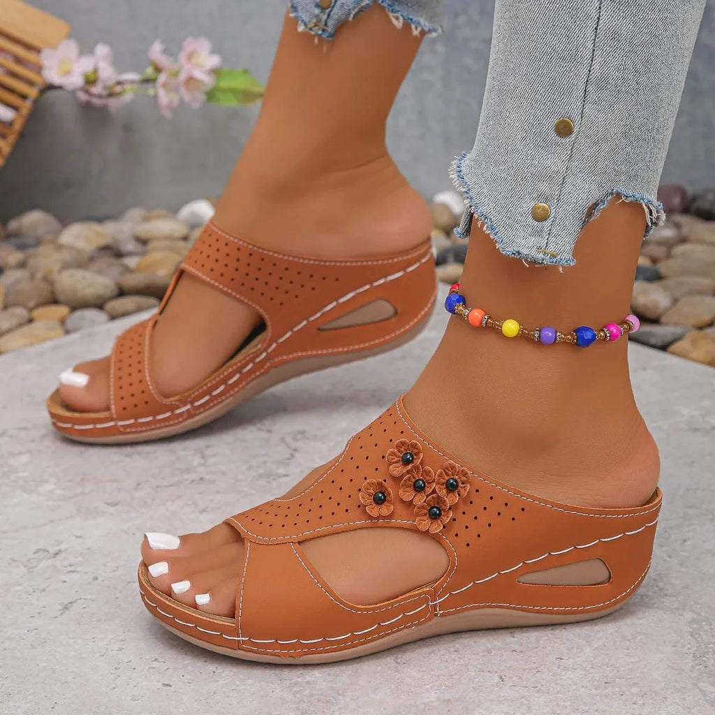 Open Toe Wedge Sandals - ShalayeFashion