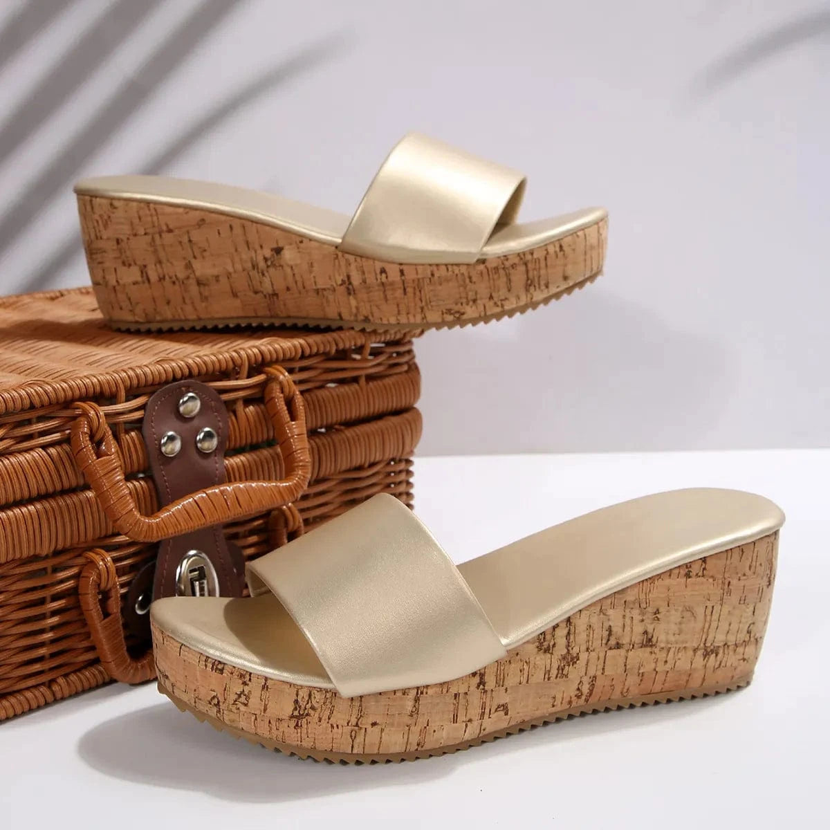 Open Toe Wedge Sandals - ShalayeFashion