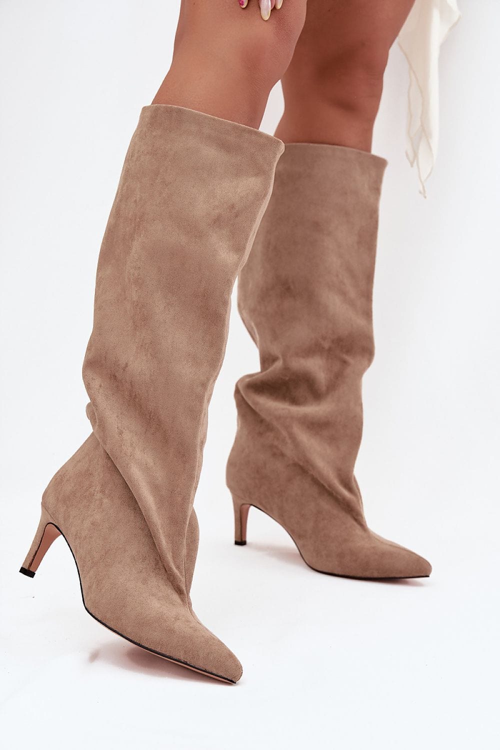 Over - Knee Stiletto Boots Women Eco Suede - ShalayeFashion