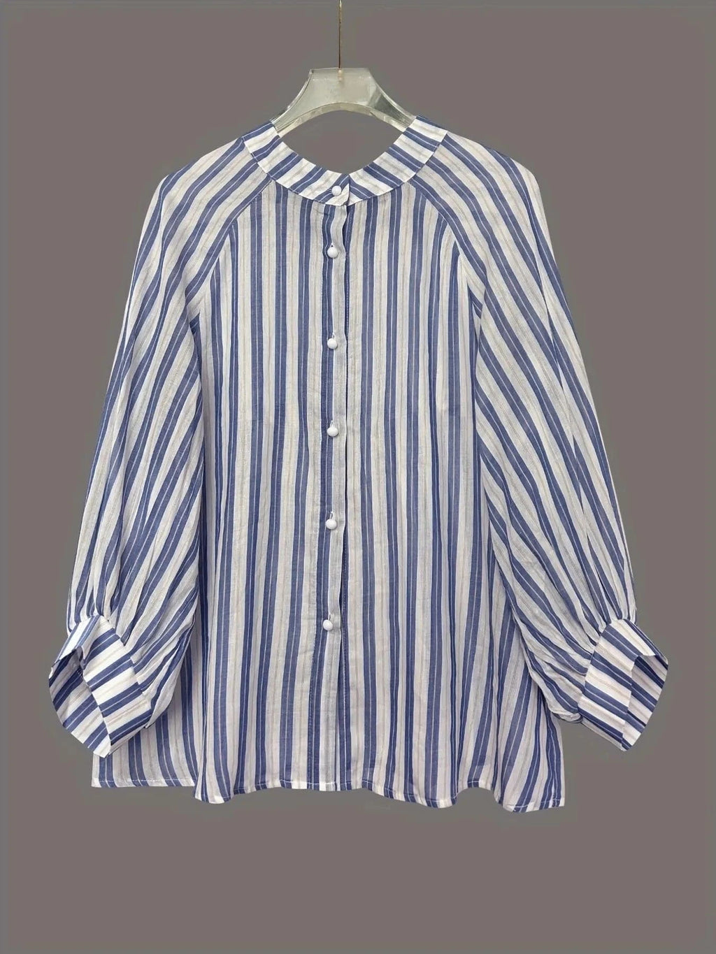 Oversized Striped Button - Down Shirt - ShalayeFashion
