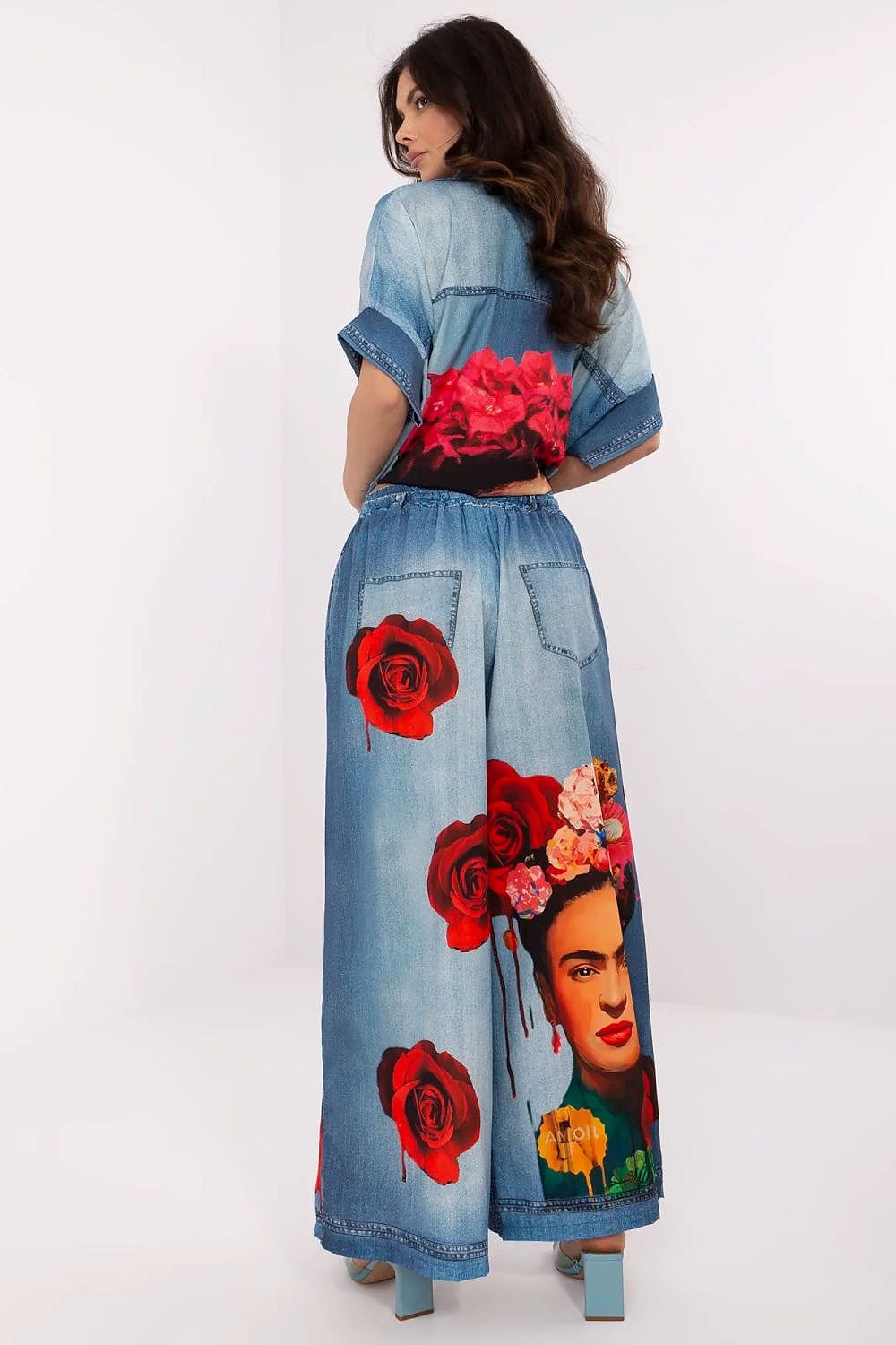 Palazzo Pants Colorful Print High Waist - ShalayeFashion