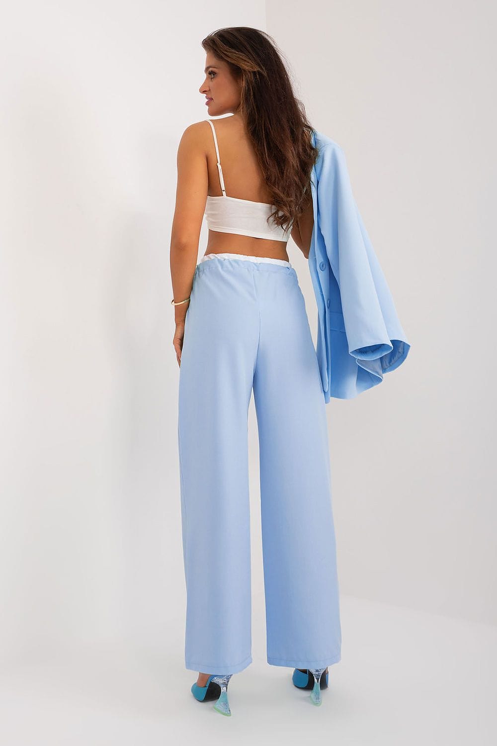 Palazzo Pants Decorative Darts Tie Waist - ShalayeFashion