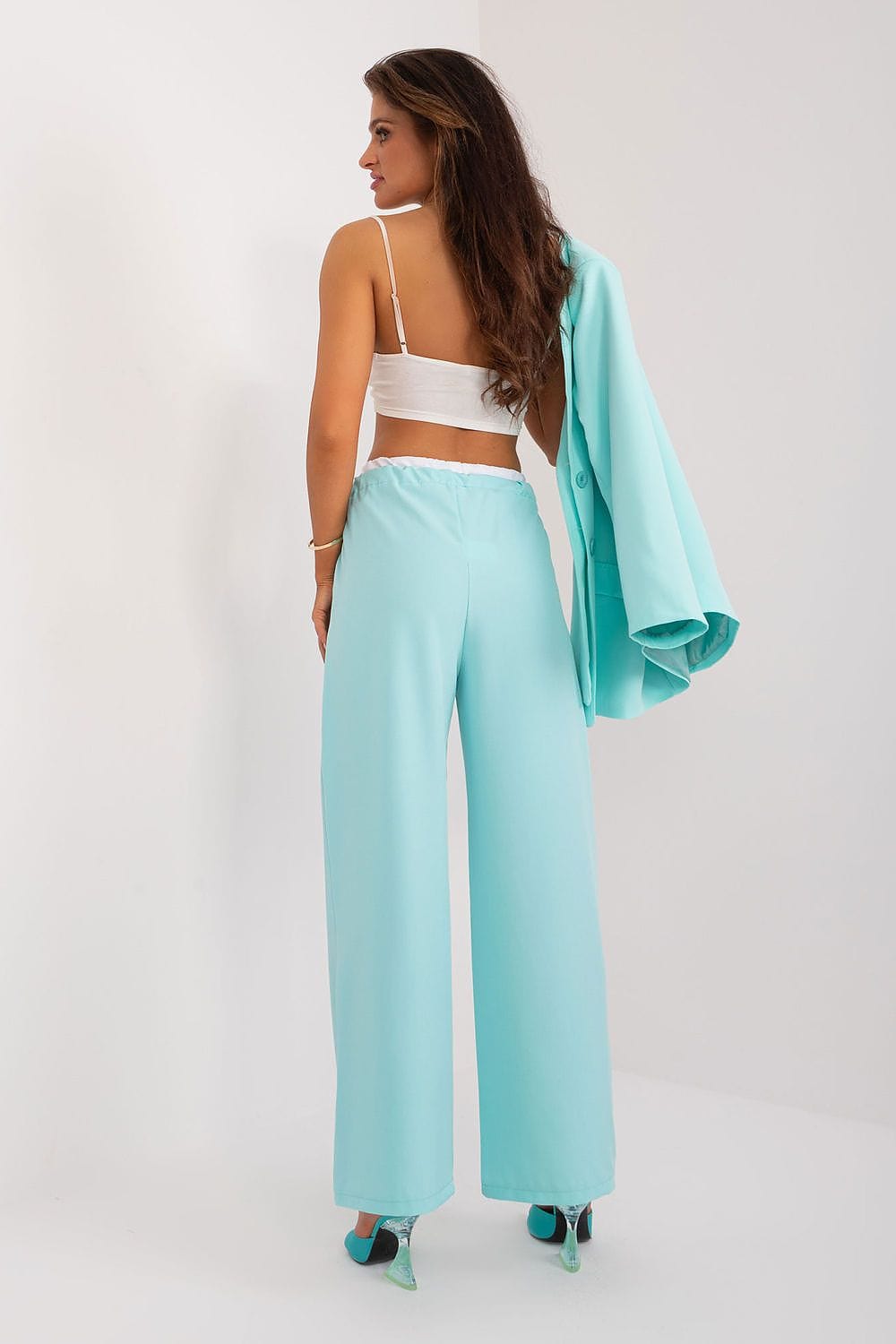 Palazzo Pants Decorative Darts Tie Waist - ShalayeFashion