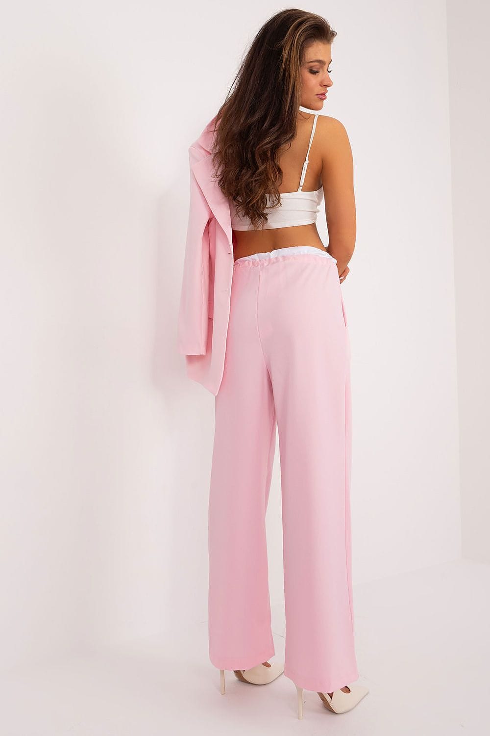 Palazzo Pants Decorative Darts Tie Waist - ShalayeFashion
