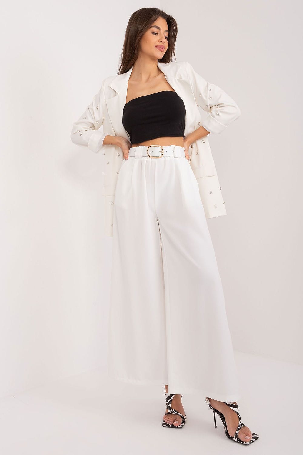Palazzo Pants Elastic Waistband Wide Legs - ShalayeFashion