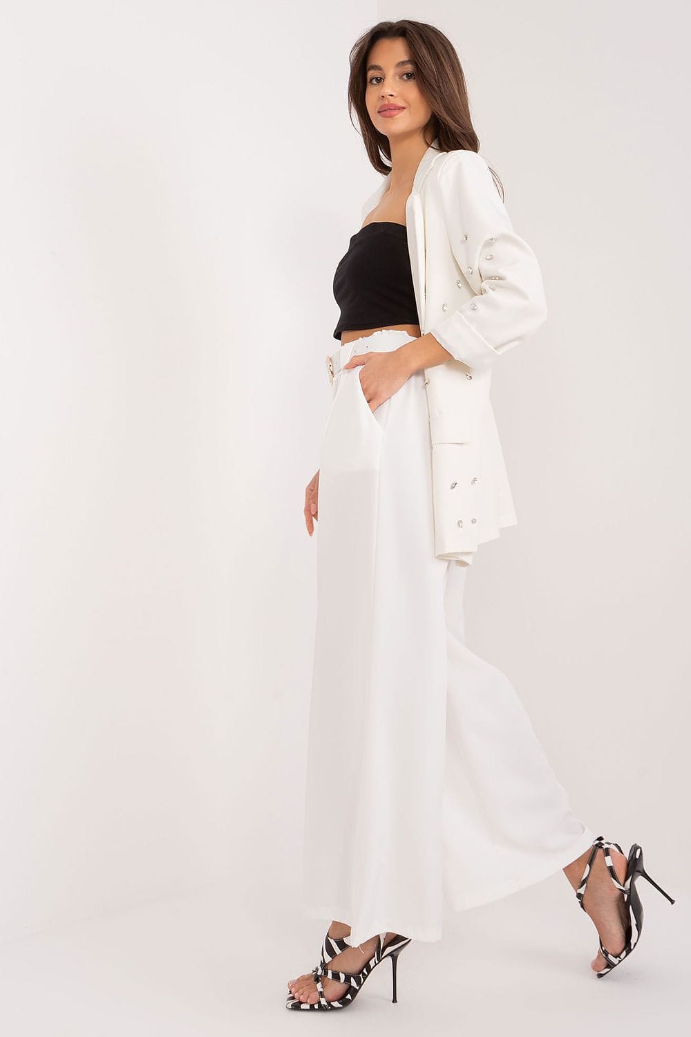 Palazzo Pants Elastic Waistband Wide Legs - ShalayeFashion