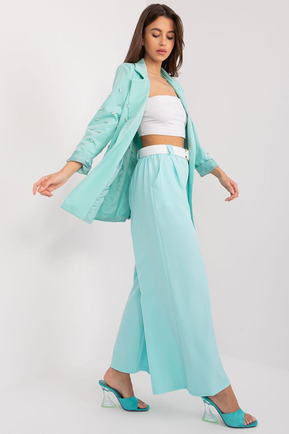 Palazzo Pants Elastic Waistband Wide Legs - ShalayeFashion