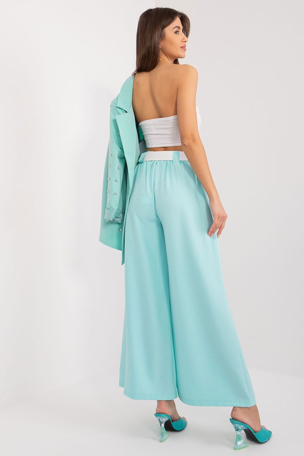 Palazzo Pants Elastic Waistband Wide Legs - ShalayeFashion