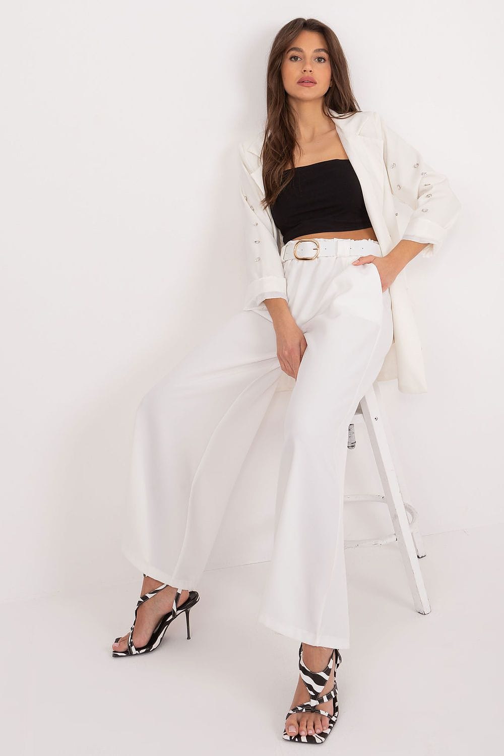 Palazzo Pants Elastic Waistband Wide Legs - ShalayeFashion