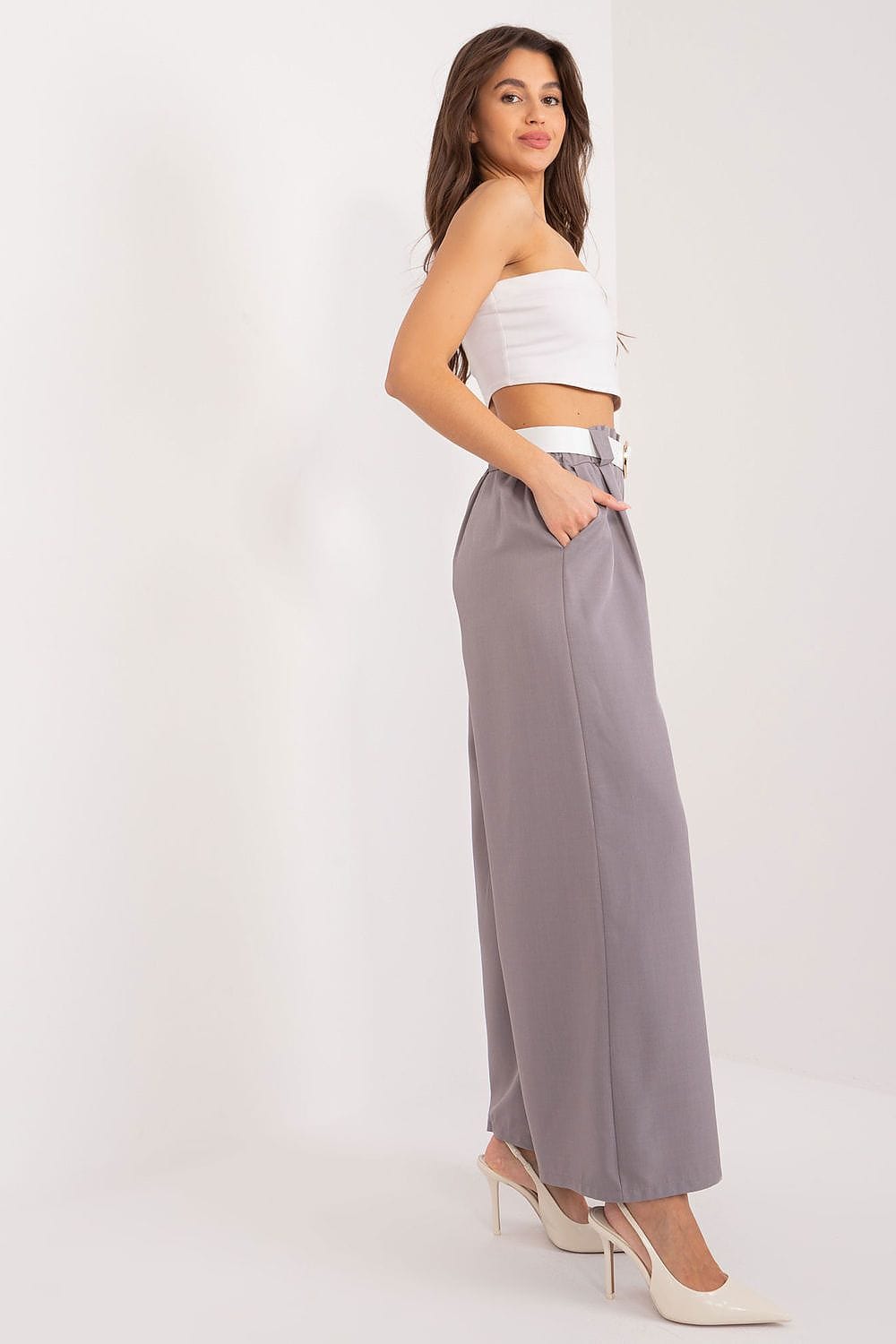 Palazzo Pants Elastic Waistband Wide Legs - ShalayeFashion