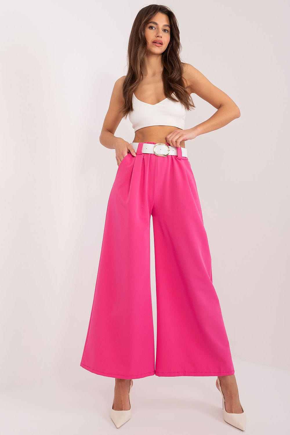 Palazzo Pants Elastic Waistband Wide Legs - ShalayeFashion