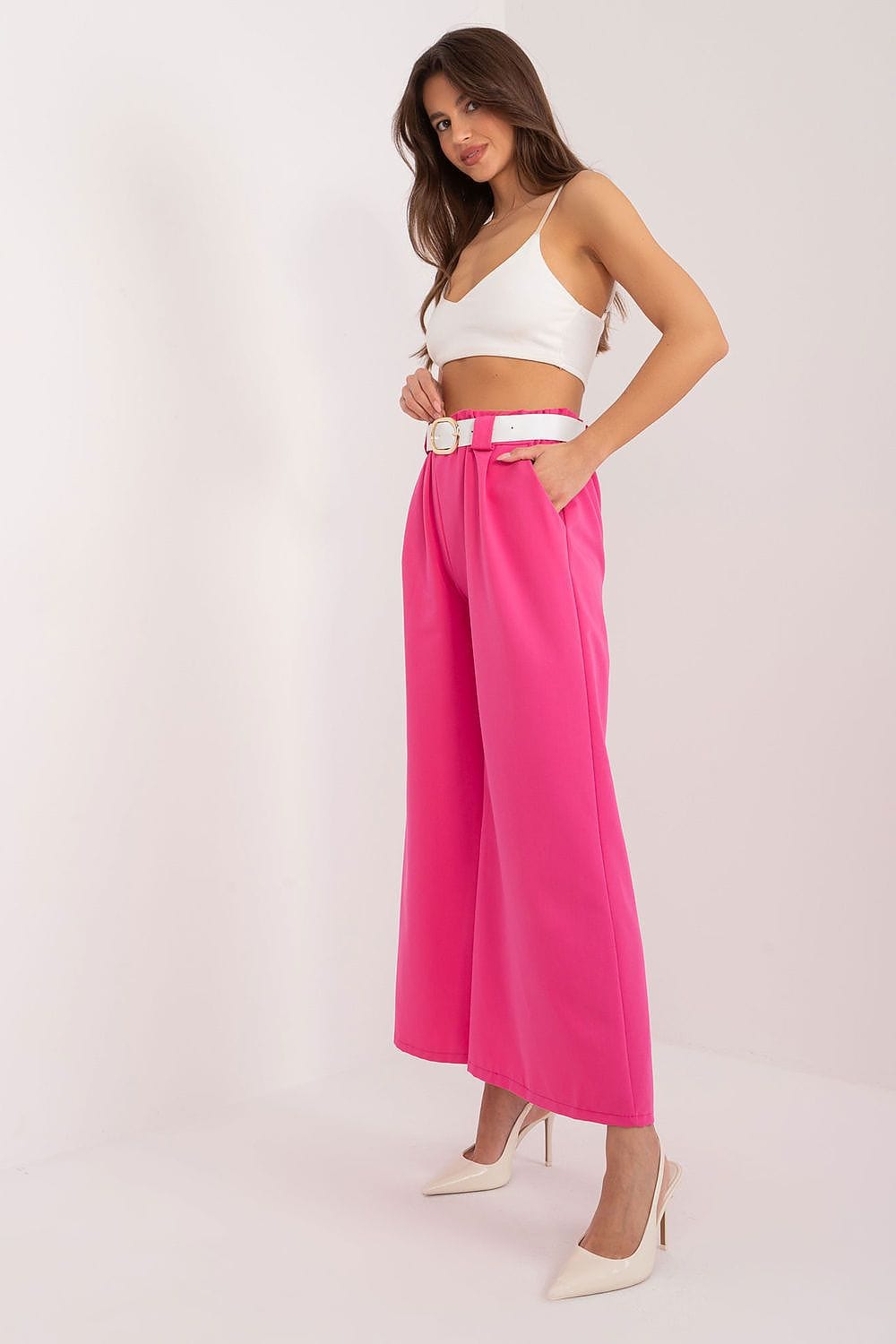 Palazzo Pants Elastic Waistband Wide Legs - ShalayeFashion