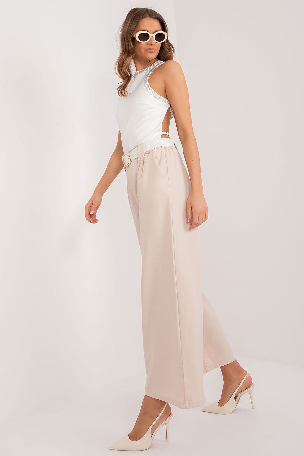 Palazzo Pants Elastic Waistband Wide Legs - ShalayeFashion
